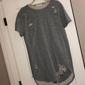 Distressed tunic dress from Fashion Nova